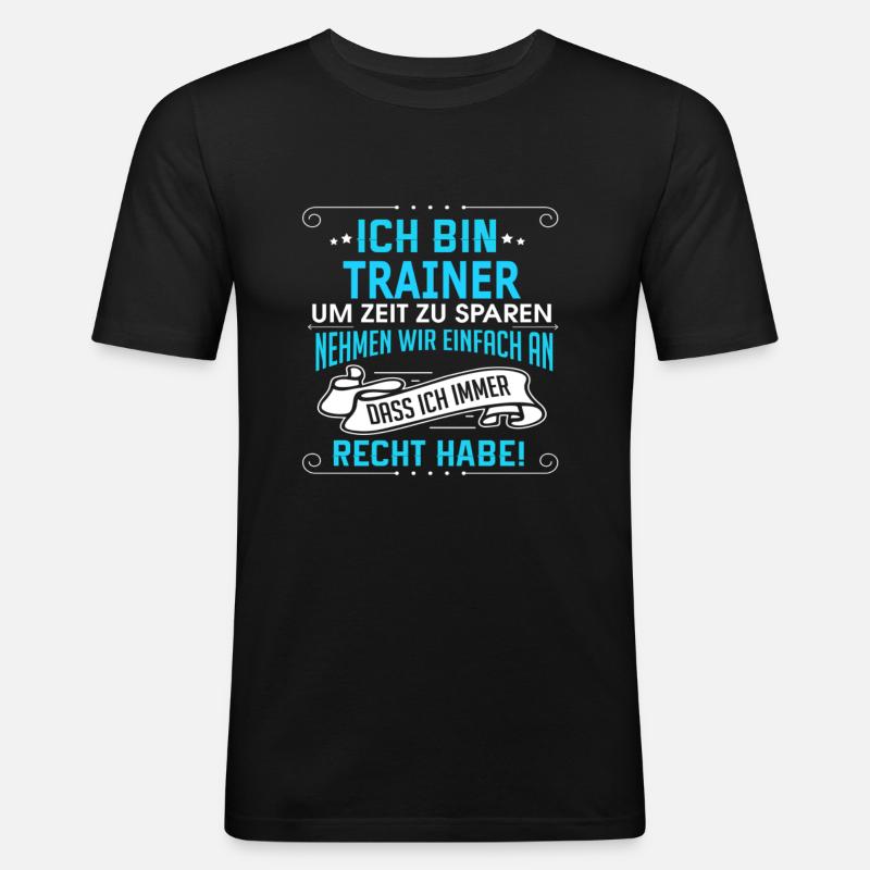 TRAINER - Männer Slim Fit T-Shirt - Schwarz