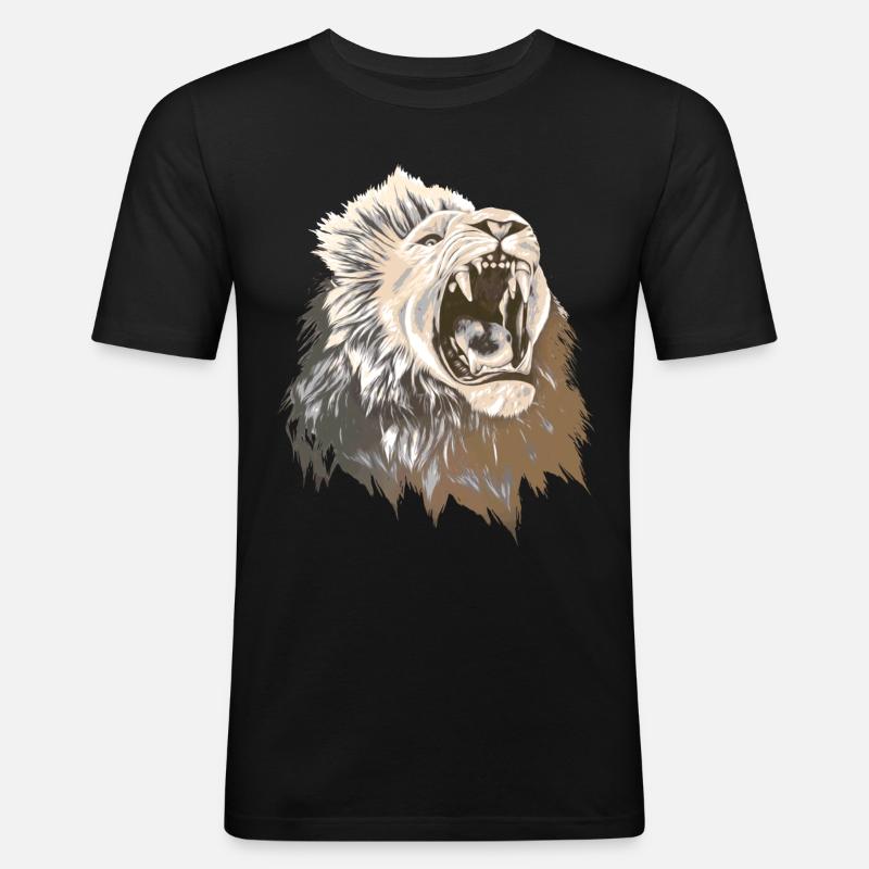 löwe sternzeichen - Männer Slim Fit T-Shirt - Schwarz