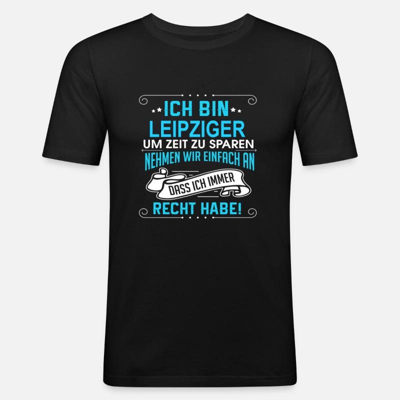 LEIPZIGER - Männer Slim Fit T-Shirt - Schwarz