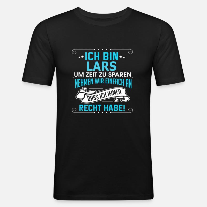 LARS - Männer Slim Fit T-Shirt - Schwarz