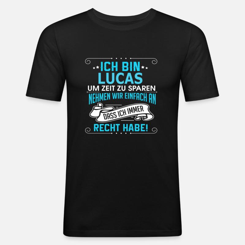 LUCAS - Männer Slim Fit T-Shirt - Schwarz