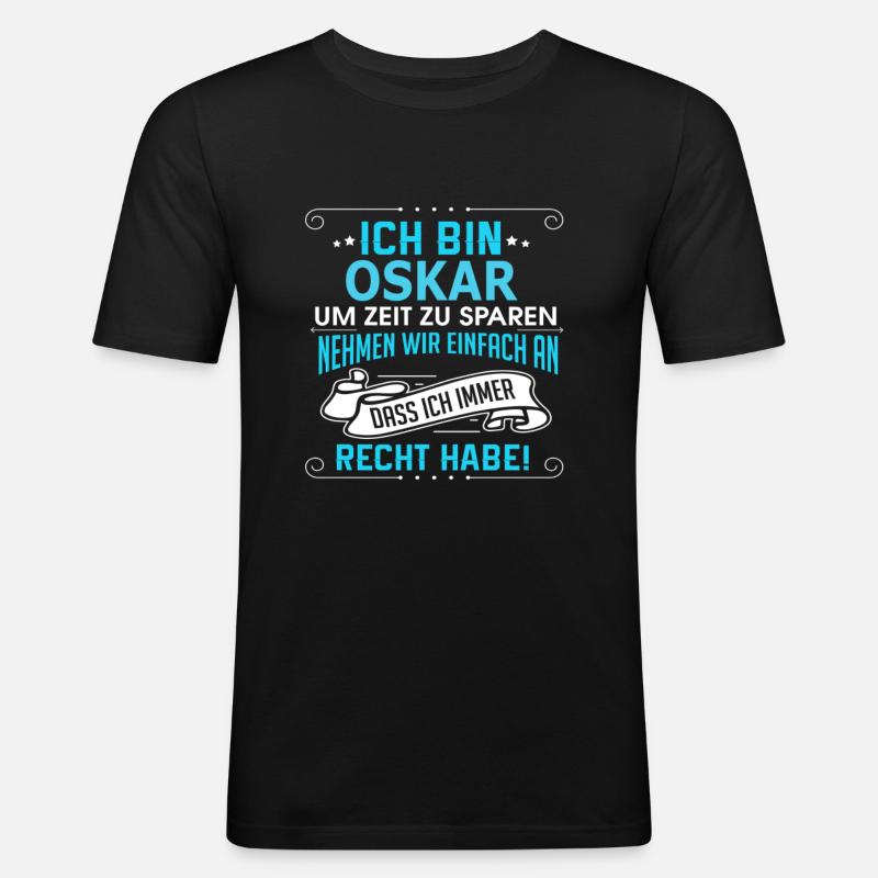 OSKAR - Männer Slim Fit T-Shirt - Schwarz
