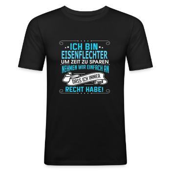 EISENFLECHTER - Männer Slim Fit T-Shirt - Schwarz - Vorne - Nik (191cm)