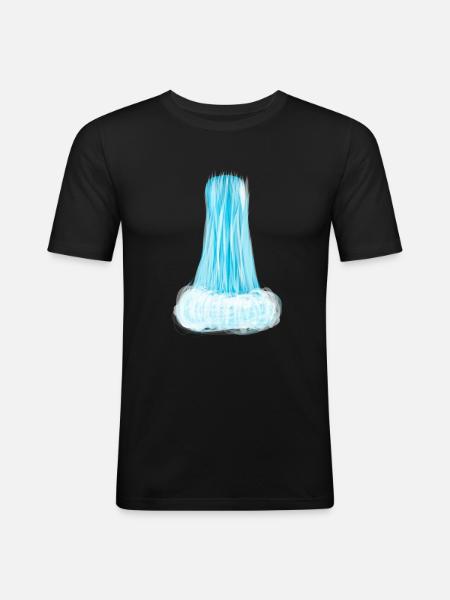 eau - T-shirt près du corps Homme - noir