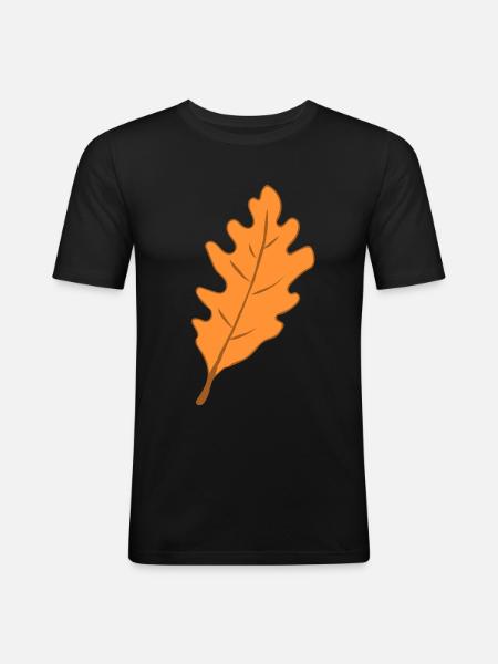 Oak - leaf - autumn - Men's Slim Fit T-Shirt - black
