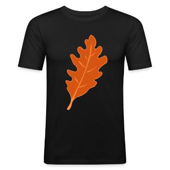 Oak - Oak Leaf - Autumn - Men's Slim Fit T-Shirt - black - Front - Nik (191cm)