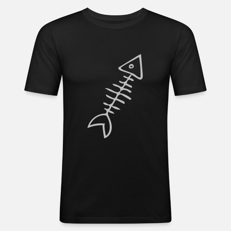 Fisch - Männer Slim Fit T-Shirt - Schwarz