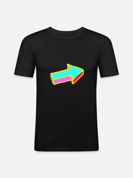 Flèche - T-shirt près du corps Homme - noir