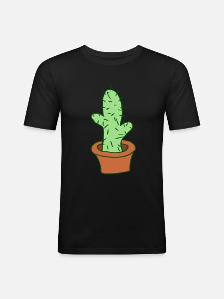 cactus - Men's Slim Fit T-Shirt - black
