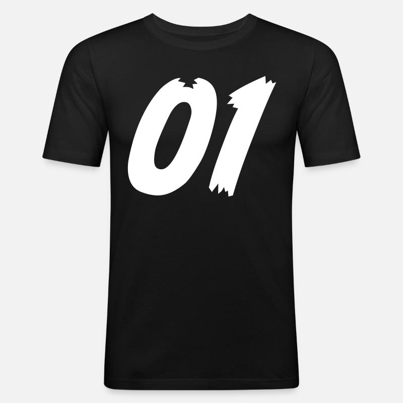 01 - Team - Männer Slim Fit T-Shirt - Schwarz