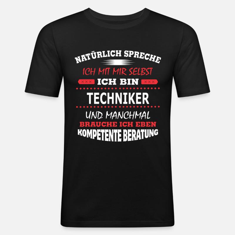 TECHNIKER - Männer Slim Fit T-Shirt - Schwarz