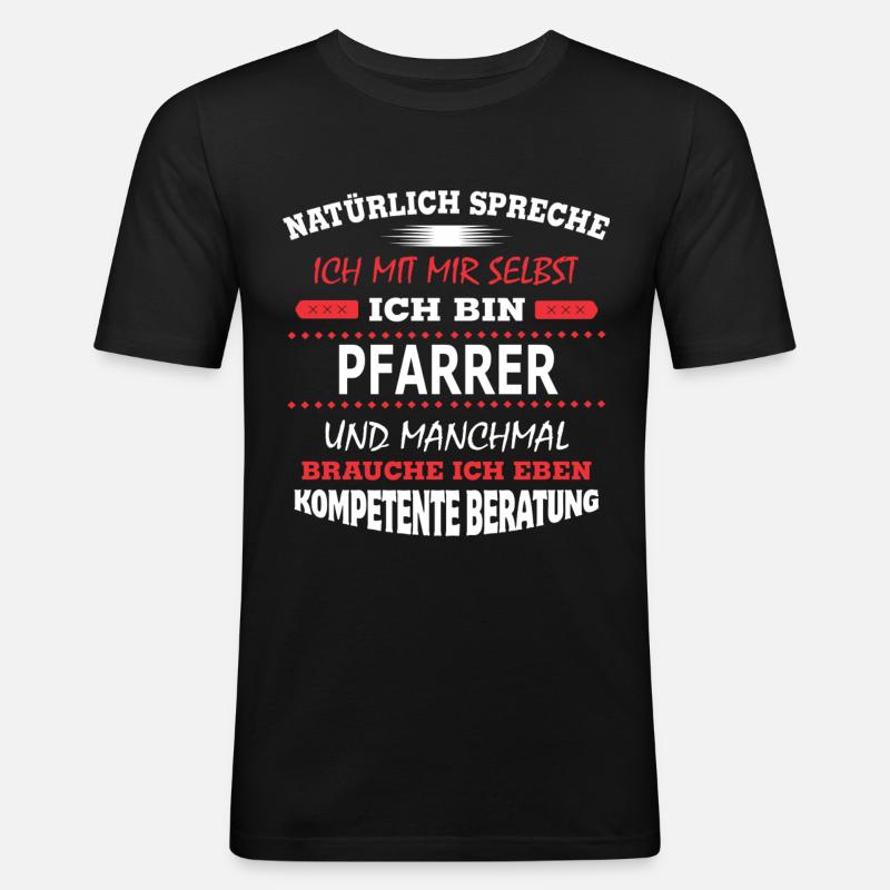 PFARRER - Männer Slim Fit T-Shirt - Schwarz