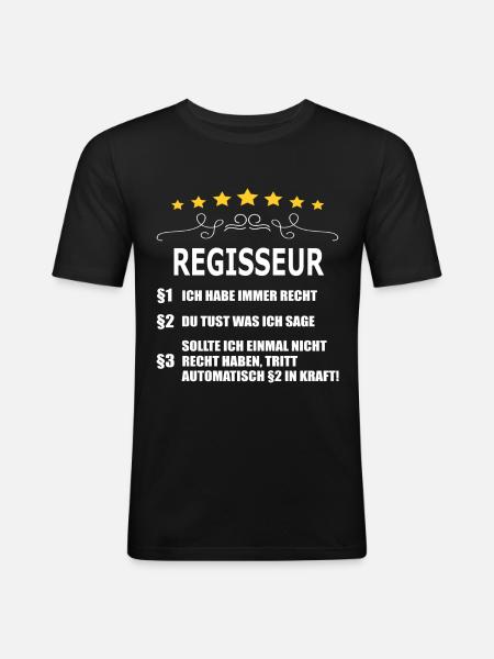 REGISSEUR - Männer Slim Fit T-Shirt - Schwarz