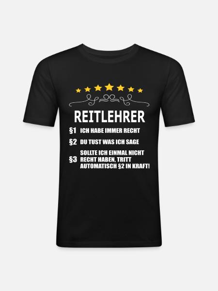 REITLEHRER - Männer Slim Fit T-Shirt - Schwarz