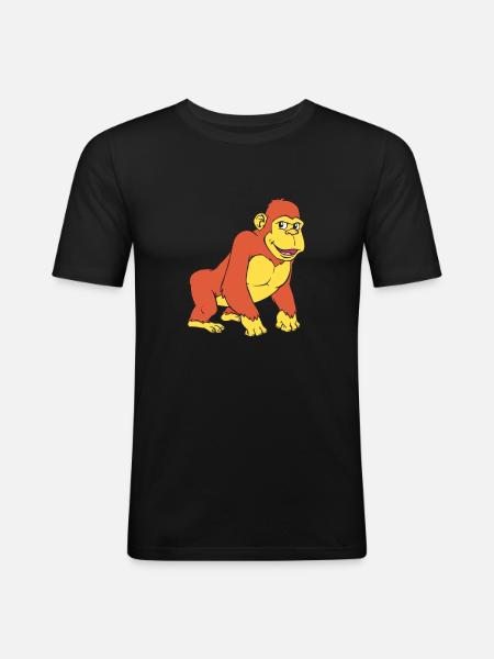 gorille - T-shirt près du corps Homme - noir