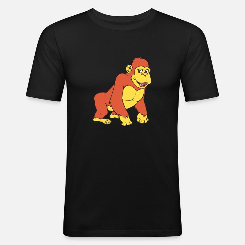 Gorilla - Männer Slim Fit T-Shirt - Schwarz