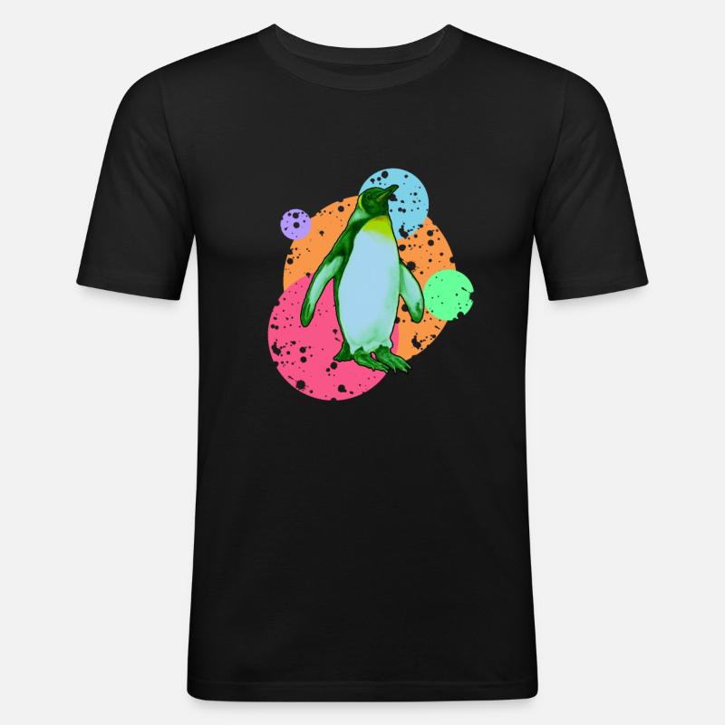 Pinguin Seevogel Südpol - Männer Slim Fit T-Shirt - Schwarz