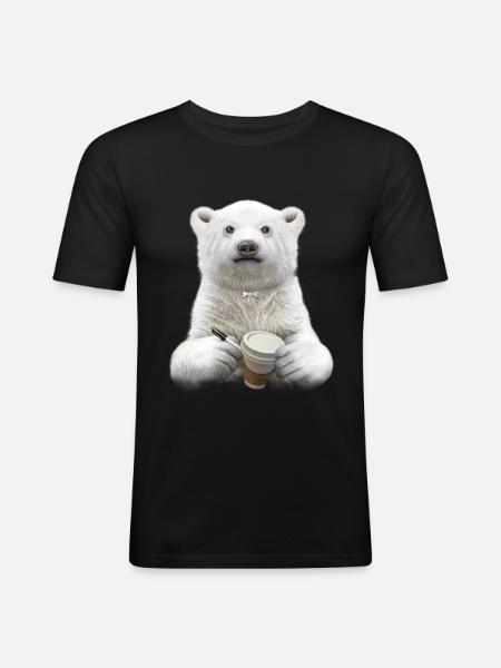 BARISTA (PLAIN) - Men's Slim Fit T-Shirt - black