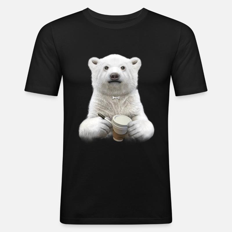BARISTA (EBENE) - Männer Slim Fit T-Shirt - Schwarz