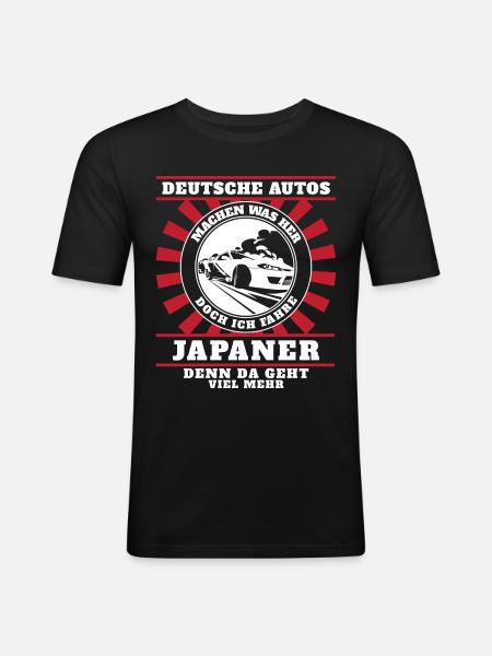 Ich fahre Japaner - Männer Slim Fit T-Shirt - Schwarz