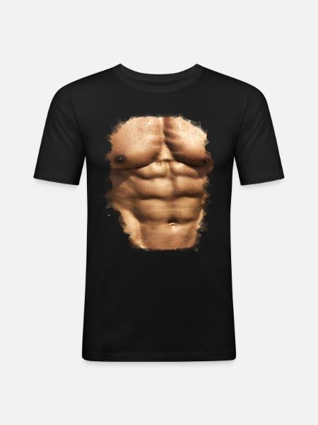 muscles 4 - Männer Slim Fit T-Shirt - Schwarz