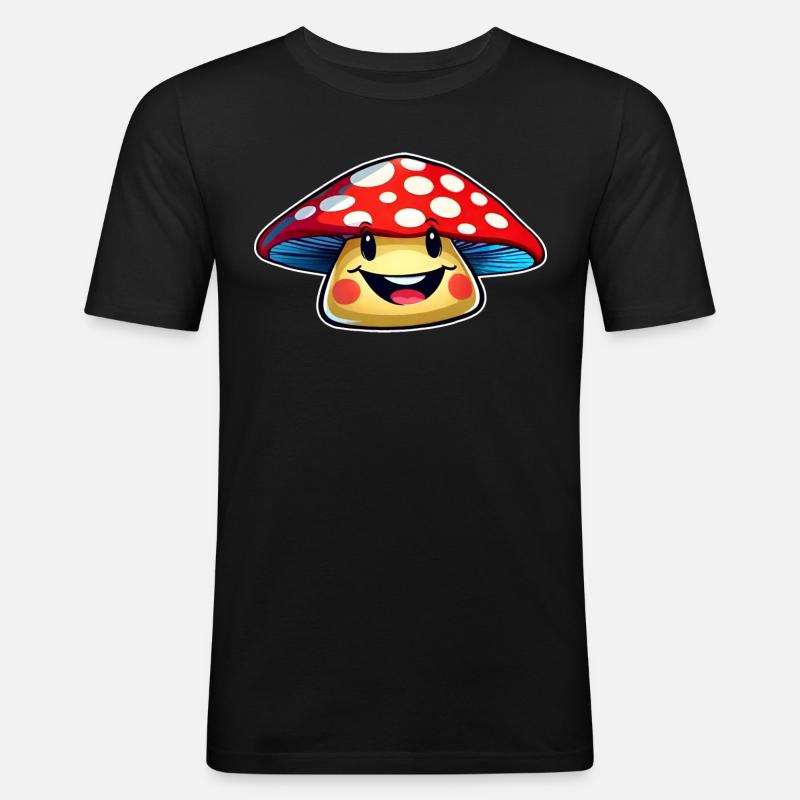 Funny little toadstool - Men's Slim Fit T-Shirt - black