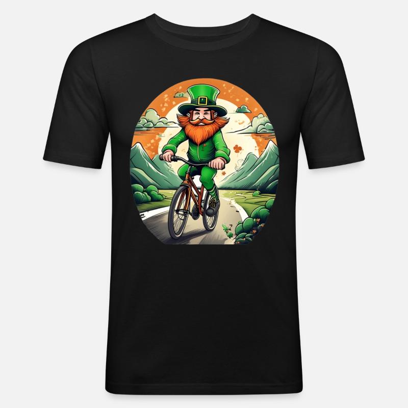 Vélo Trèfle de la Saint-Patrick - T-shirt près du corps Homme - noir