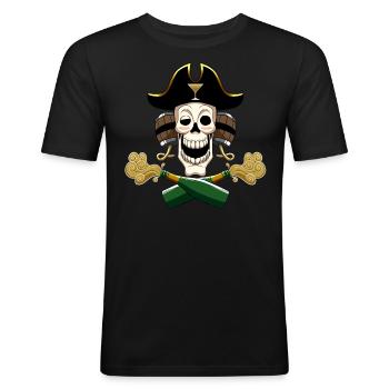 drapeau des poivrots - T-shirt près du corps Homme - noir - Devant - Nik (191cm)