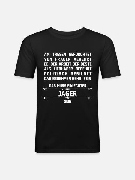 jaeger - Männer Slim Fit T-Shirt - Schwarz