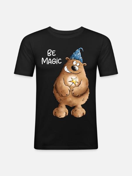 Be Magic Magician Bear I Magician - Men's Slim Fit T-Shirt - black
