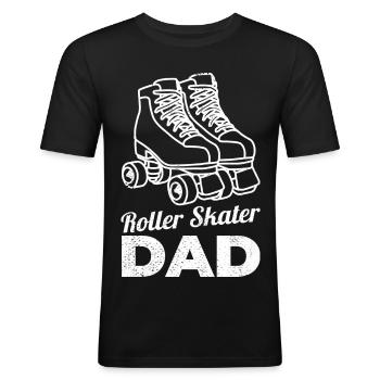 Roller Skater Vater - Männer Slim Fit T-Shirt - Schwarz - Vorne - Nik (191cm)