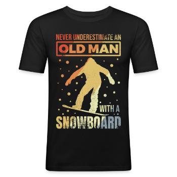 Snowboard Grandpa - Men's Slim Fit T-Shirt - black - Front - Nik (191cm)