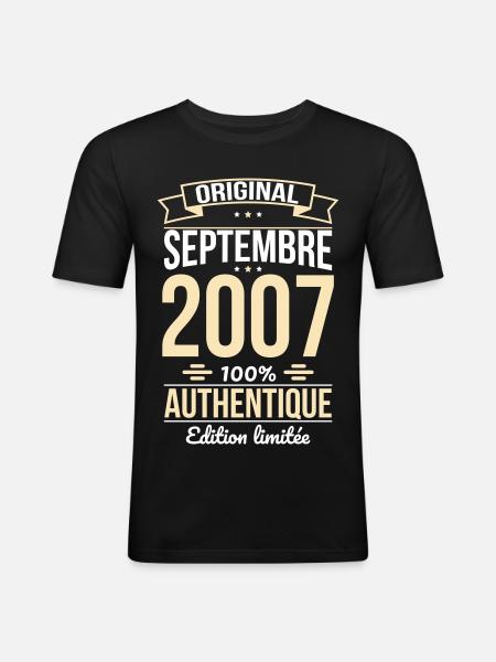 18th Birthday - Original - September 2007 - Men's Slim Fit T-Shirt - black