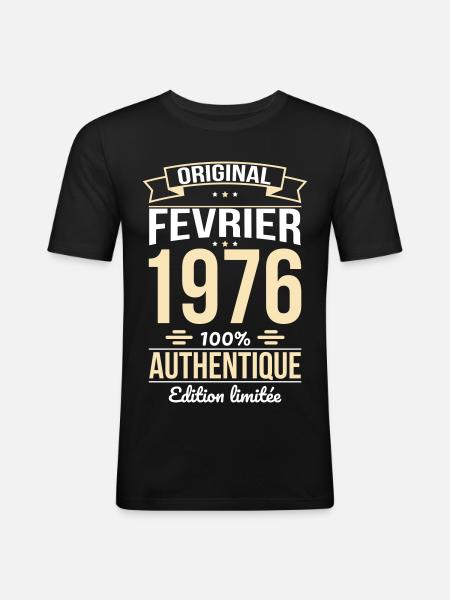 50th Anniversary - Original - February 1976 - Men's Slim Fit T-Shirt - black