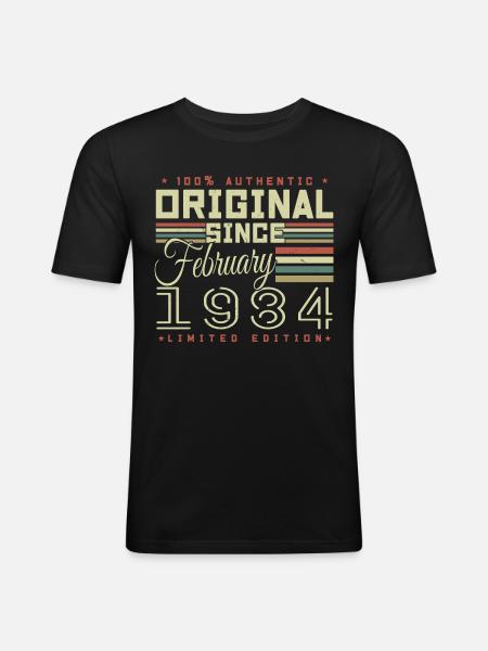 Awesome since February 1984 - Men's Slim Fit T-Shirt - black