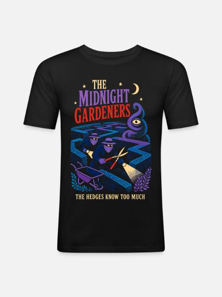 Mysteriöse Mitternachtsgärtner - Männer Slim Fit T-Shirt - Schwarz