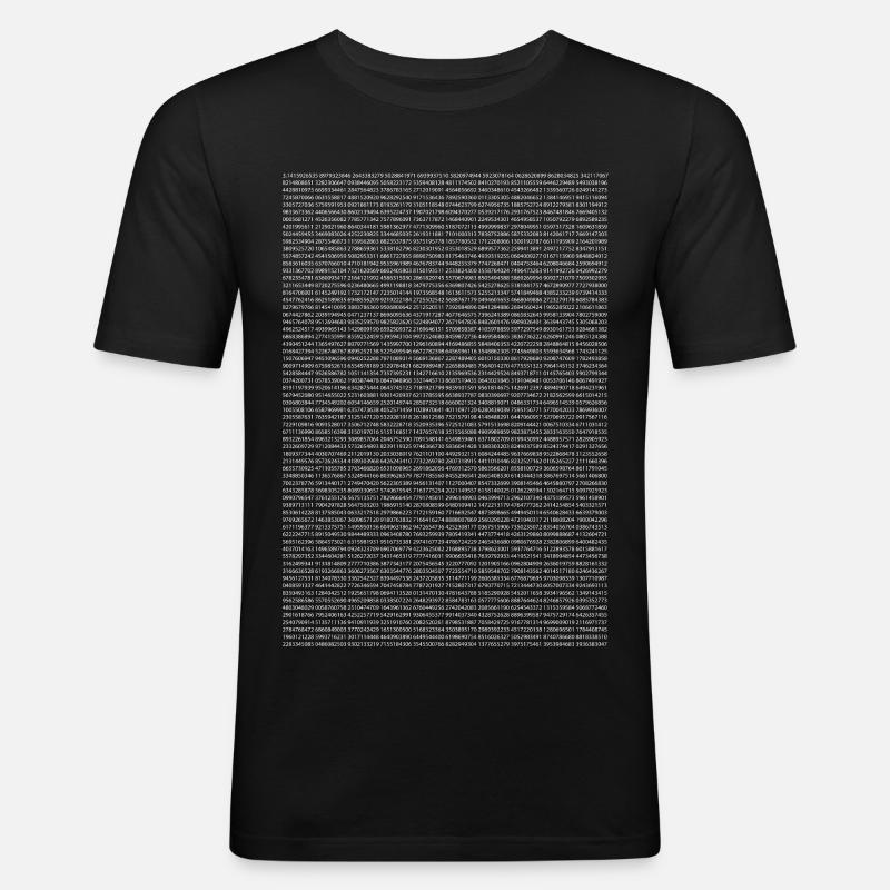 PI 22/7 3,14 - Männer Slim Fit T-Shirt - Schwarz
