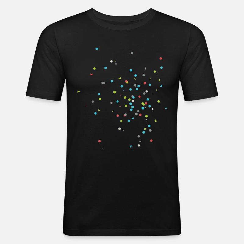 Konfetti - Männer Slim Fit T-Shirt - Schwarz