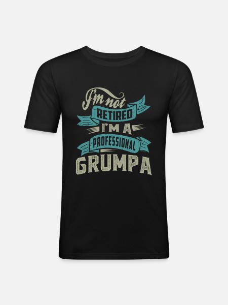 Professional Grumpa - Men's Slim Fit T-Shirt - black