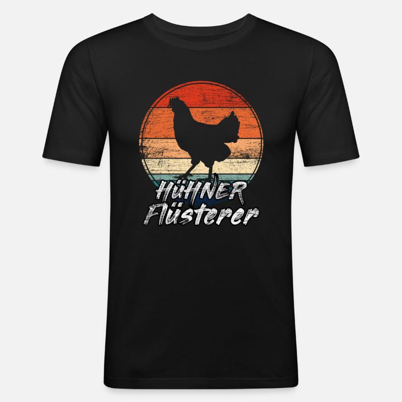 Hühner Flüsterer - Männer Slim Fit T-Shirt - Schwarz