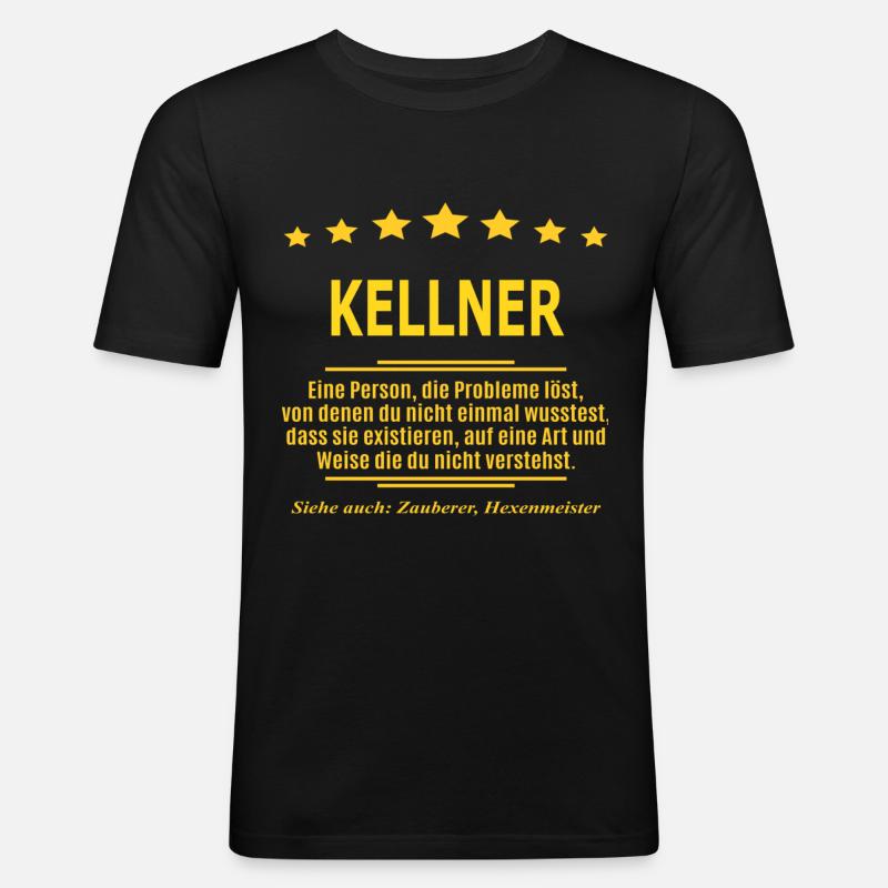 KELLNER - Männer Slim Fit T-Shirt - Schwarz