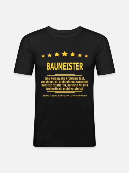 BAUMEISTER - Männer Slim Fit T-Shirt - Schwarz