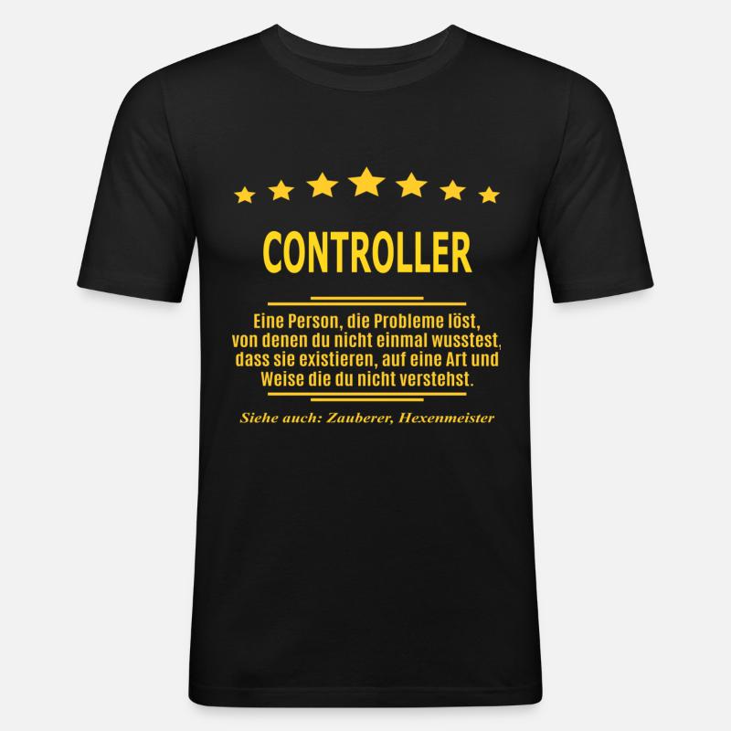 CONTROLLER - Männer Slim Fit T-Shirt - Schwarz