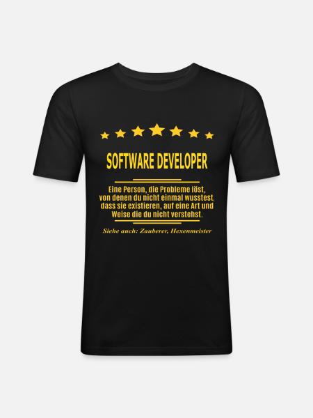 SOFTWARE DEVELOPER - Männer Slim Fit T-Shirt - Schwarz
