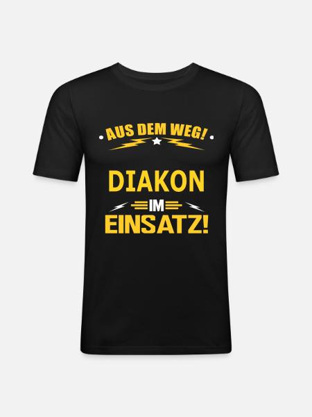 DIAKON - Männer Slim Fit T-Shirt - Schwarz