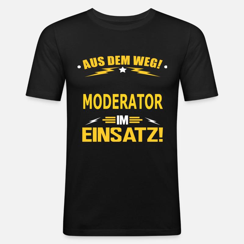 MODERATOR - Männer Slim Fit T-Shirt - Schwarz