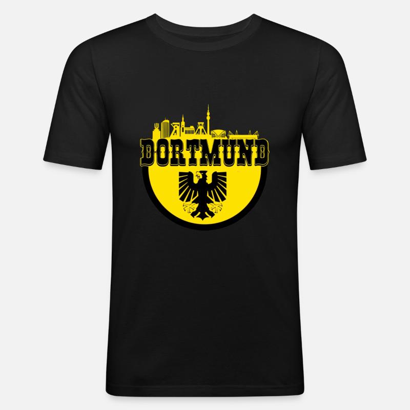 dortmund_logo - Männer Slim Fit T-Shirt - Schwarz