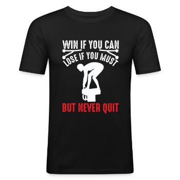 Geschenk für Schwimmer - Männer Slim Fit T-Shirt - Schwarz - Vorne - Nik (191cm)