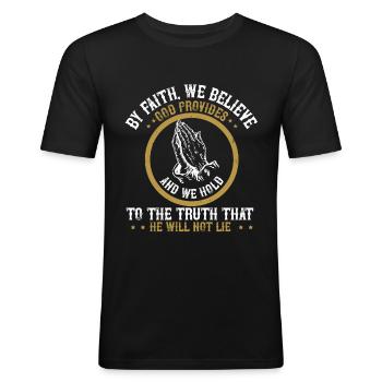 Christlich - Männer Slim Fit T-Shirt - Schwarz - Vorne - Nik (191cm)