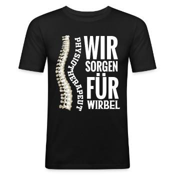Physiotherapeut Physio Geschenk Physiotherapie - Männer Slim Fit T-Shirt - Schwarz - Vorne - Nik (191cm)